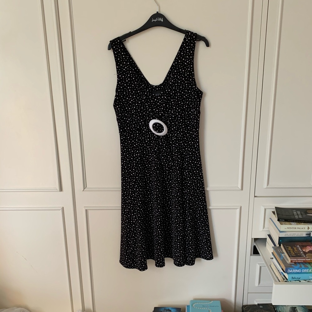 Frank Lyman black with white polka dots size 12
